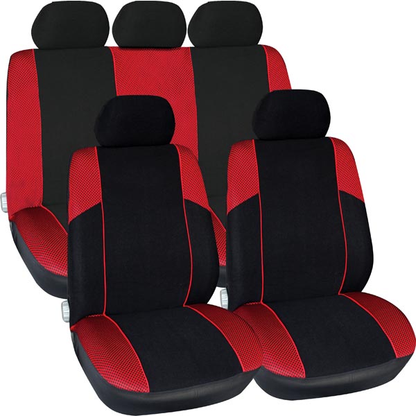 Streetwize Polyester 11 pce Seat Cover Set with Zips in in Red