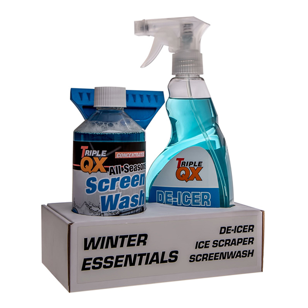 TRIPLE QX Winter Essentials Gift Pack including De-Icer, Screenwash & Scraper