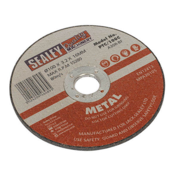 Sealey PTC/100C Cutting Disc 100 x 3mm 16mm Bore