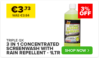 TRIPLE QX 3 in 1 Concentrated Screenwash With Rain Repellent - 1ltr
