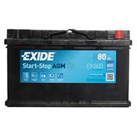 Exide EK800 Start-Stop AGM 12V 80Ah 800A : : Auto & Motorrad