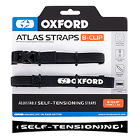 Oxford Atlas B-Clip 17mm x 1.2M Self Tensioning Straps Black (Pair)