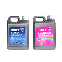 2L Double Pack Toilet Fluid Blue + Bowl Cleaner Pink