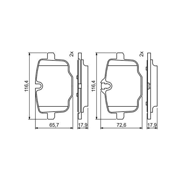 Bosch Rear Brake Pads BMW 5 Series F10 (03/10 -) | Euro Car Parts