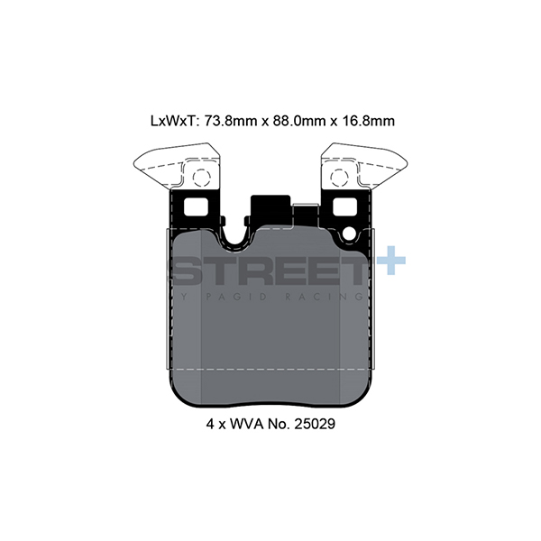 Pagid Street+ Street + Rear Brake Pads BMW 1 > 4 Series (10-) *with M-Tech* | Euro Car Parts