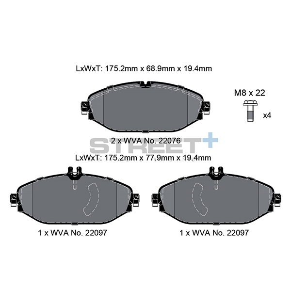 Pagid Street+ Street + Front Brake Pads Mercedes Benz C-Class (2014 - ) | Euro Car Parts