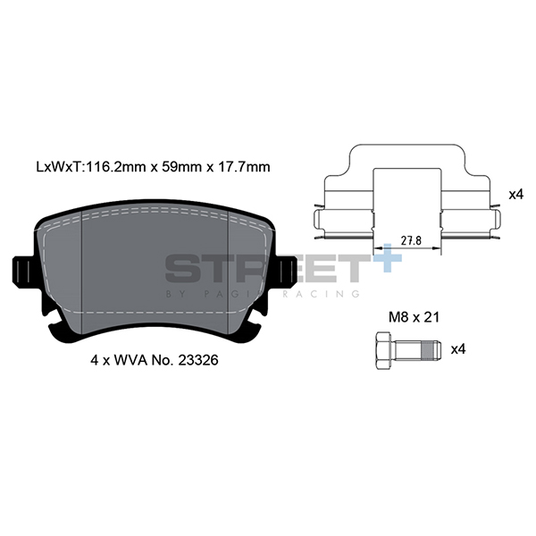 Pagid Street+ Brake Pad