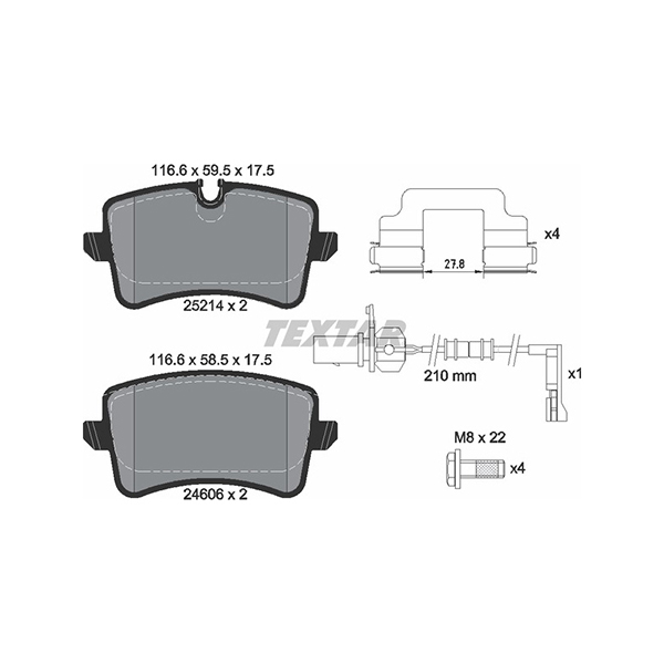 Textar Rear Brake Pads Audi A6 (10-) Porsche Macan (14-) | Euro Car Parts