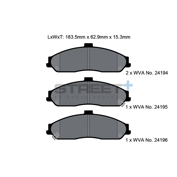 Pagid Street+ Street + Front Brake Pads Cadillac Xlr (03/04 -) | Euro Car Parts