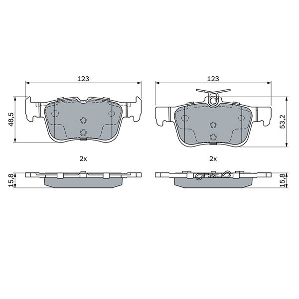 Bosch Rear Brake Pads Ford Mondeo / Galaxy (15-) *17" Bs* | Euro Car Parts