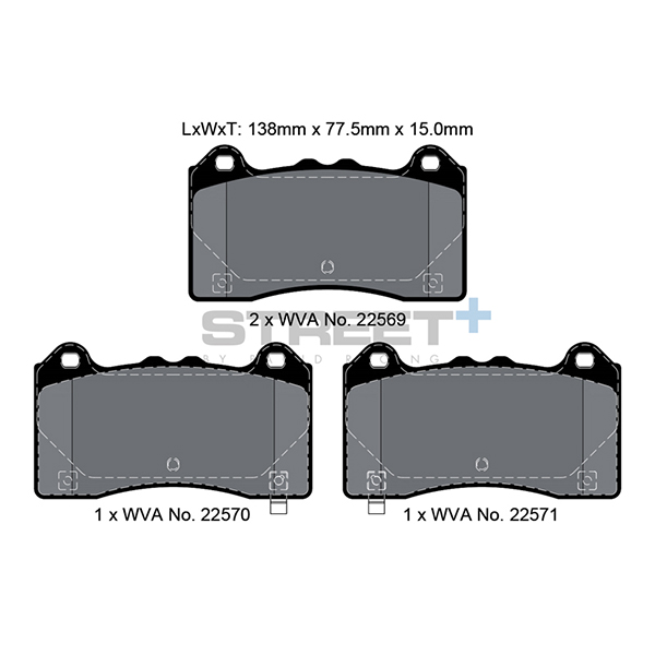 Pagid Street+ Street + Front Brake Pads Ford Focus Rs 2.3Lt (15-) | Euro Car Parts