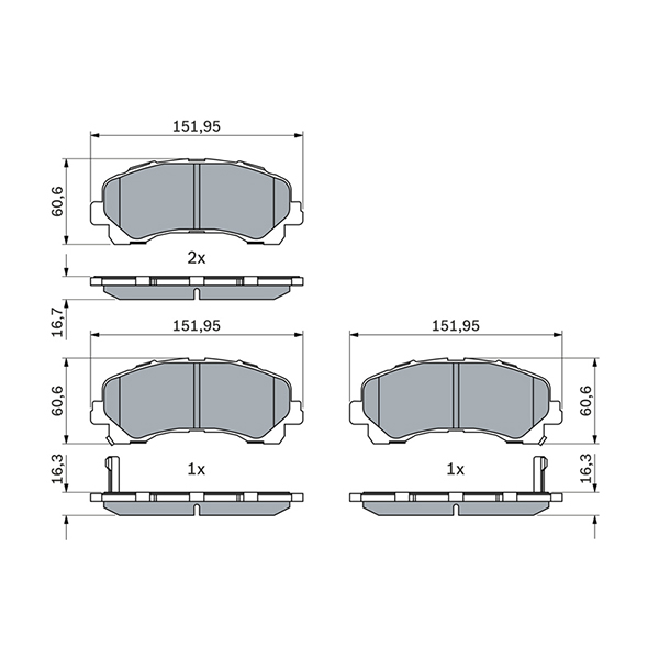 Bosch Front Brake Pads Isuzu Rodeo (07/08 -) | Euro Car Parts