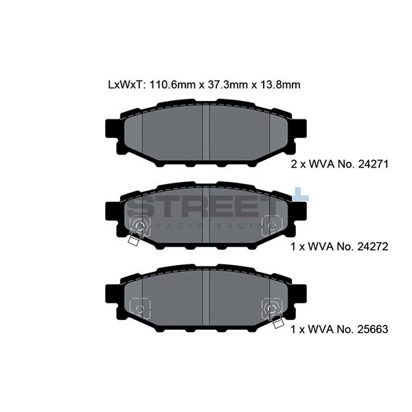 Pagid Street+ Street + Rear Brake Pads Subaru Legacy 03- | Euro Car Parts