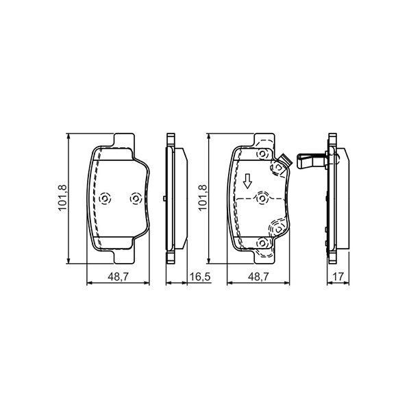 Bosch Rear Brake Pads Toyota Verso (04/09 -) | Euro Car Parts