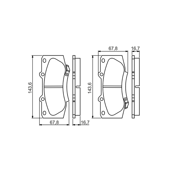 Bosch Front Brake Pads Toyota Hilux (12/07 -) | Euro Car Parts