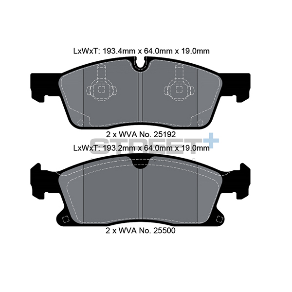 Pagid Street+ Street + Front Brake Pads Jeep Grand Cherokee (2013 - ) | Euro Car Parts