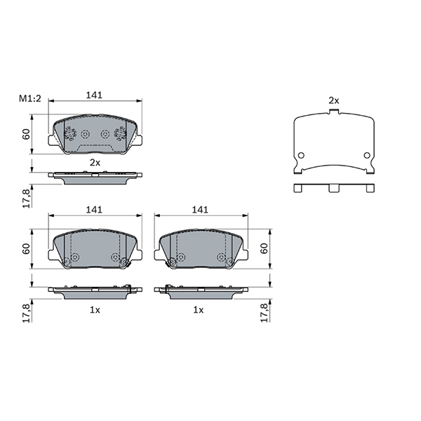 Bosch Front Brake Pads Hyundai I30 / Kia Optima (11-) *300mm Disc* | Euro Car Parts