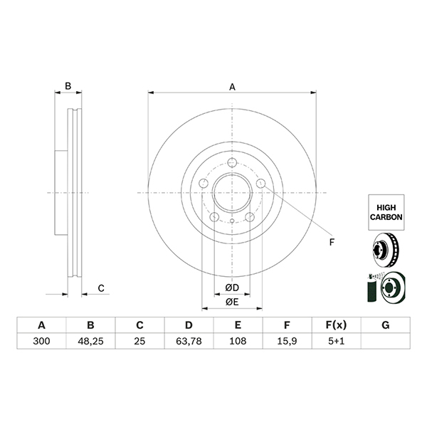 Bosch Front Brake Disc Ford Transit Connect (300mm) (19-) | Euro Car Parts