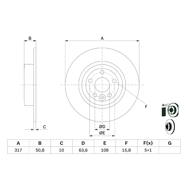 Bosch Rear Disc Land Rover Evoque (11-) 317mm (S) *gh000001>* | Euro Car Parts