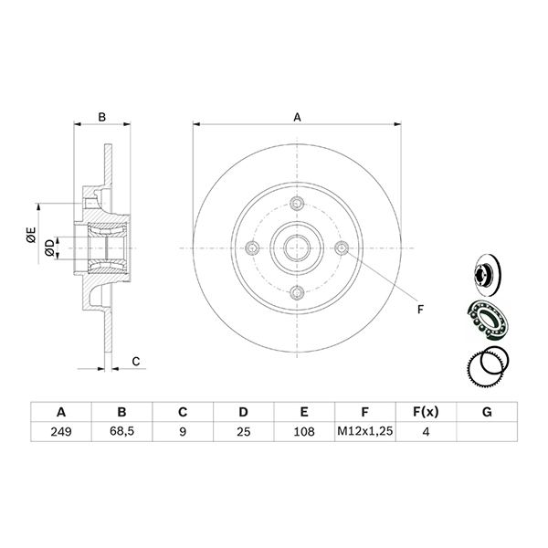 Bosch Peugeot 307 02- Rear With Brgs | Euro Car Parts