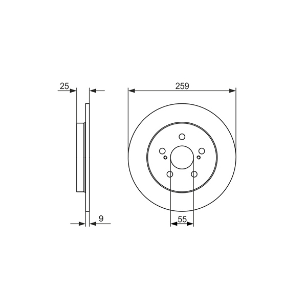 Bosch Rear Brake Disc Toyota Prius (09-) 259mm (S) | Euro Car Parts