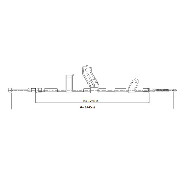 Pagid Right Handr Handbrake Cable Chevrolet Spark (3/10-) *1445/1250mm* | Euro Car Parts