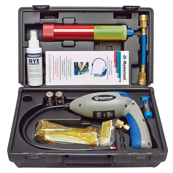 Mastercool 2 IN 1 LEAK DETECTOR KIT WITH LIGHT, UV DYE INJECTION SYSTEM & UV GLASSES