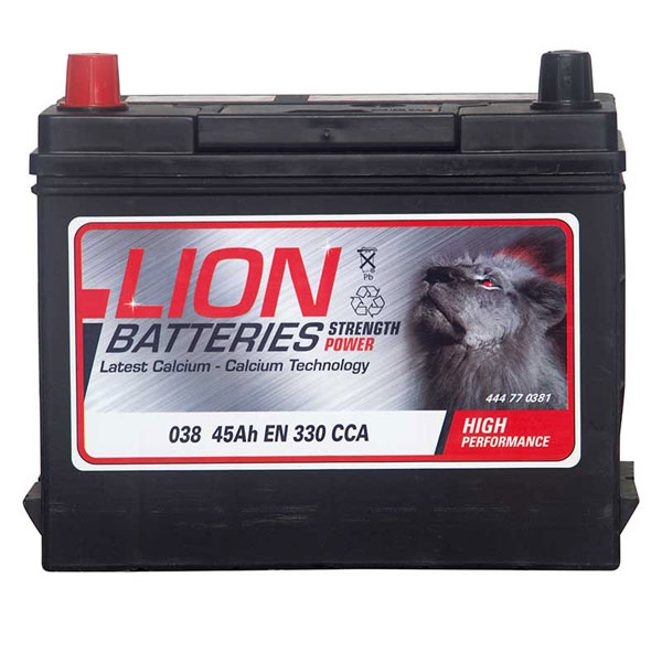 Lion 038 Car Battery - 3 Year Guarantee