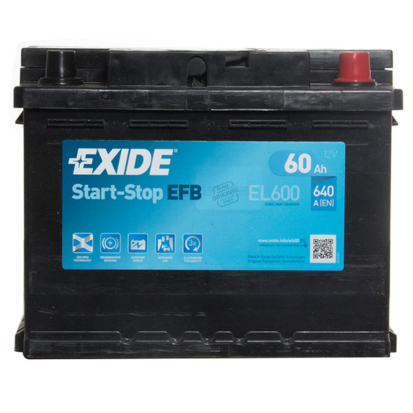 Exide 027 EFB Car Battery - 3 year Guarantee