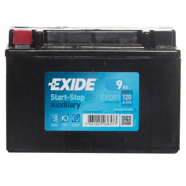 Exide AGM EK091 Auxilary Battery - 1 Year Guarantee