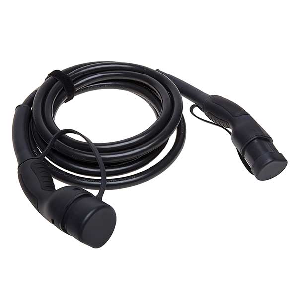 Aftermarket FAST CHARGE EV CABLE Type 2 - Type 2 32A 3 Phase 5m Plain Black