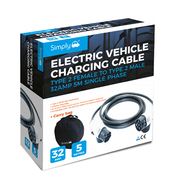 Simply EV Charging Cable - 1 Phase 32A Type 2