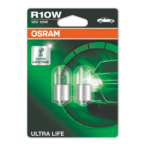 Osram Ultra Life 245 12V 10W Long Life Bulb - Twin Pack