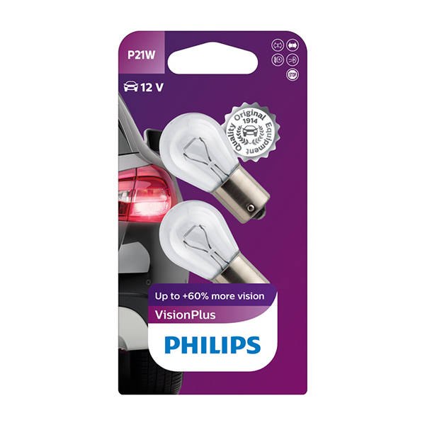 Philips Vision Plus 50%  382 12V 21W Single Filament Bulb - Twin Pack