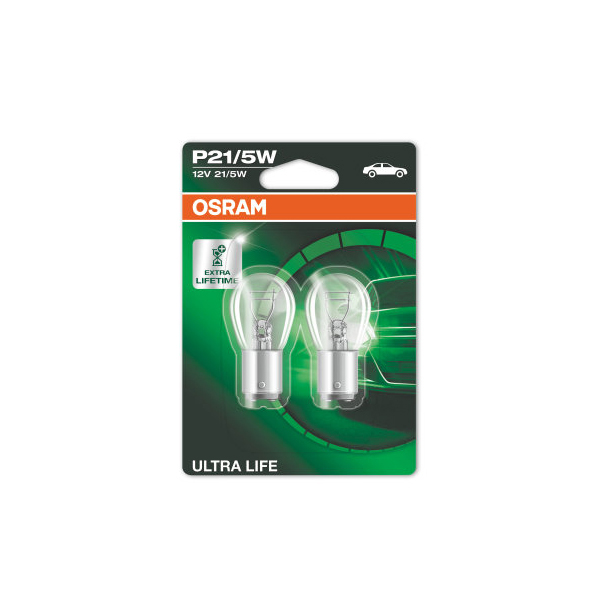 Osram Ultra Life 380 12V P21/5W Twin Filament Bulb - Twin Pack