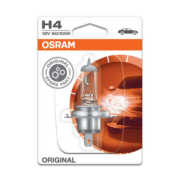 Osram H4 (472) Single Blister Bulb - 55w/60w 3 Pin
