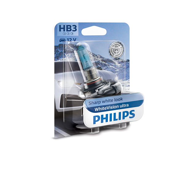 Philips 12V HB3 White Vision Ultra +60% Brighter Upgrade