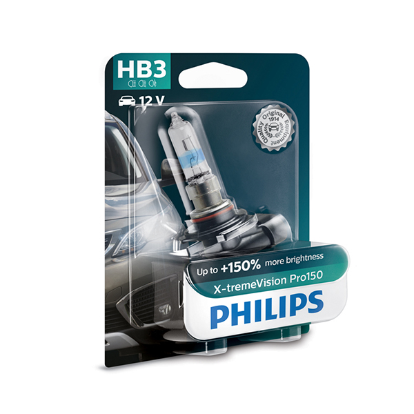 Philips 12V HB3 X-treme Vision Pro150 +150% Brighter Upgrade - Single Pack