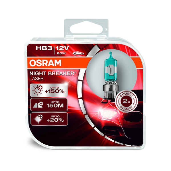 Osram Night Breaker Laser Next Gen Upgrade Headlight Bulb Set -  HB3 Twin Box