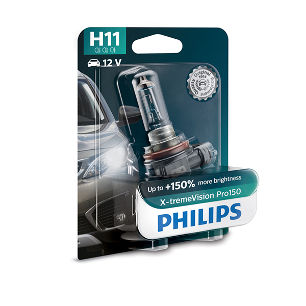 Philips 12V H11 X-treme Vision Pro150 +150% Brighter Upgrade - Single Pack