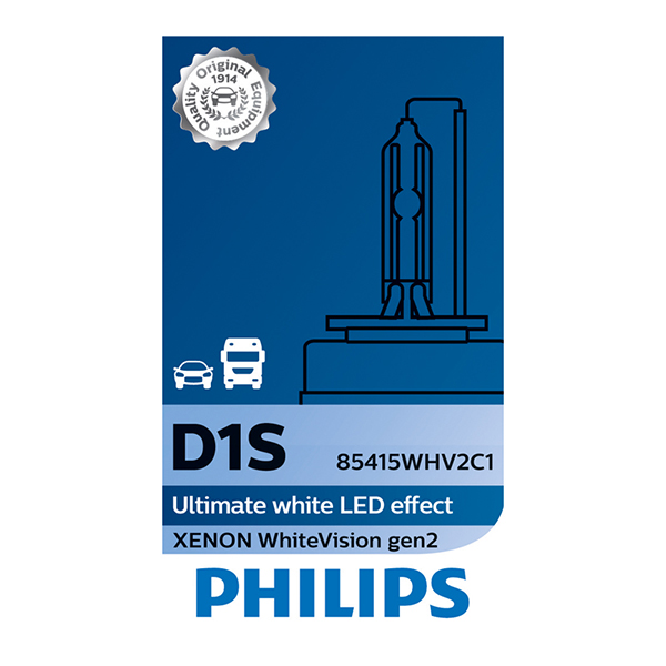 Philips White Vision D1S Xenon Bulb up to 5000K - Single Boxed