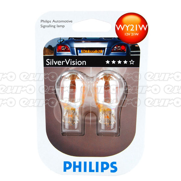 Philips Silver Vision WY21W Bulbs (Twin box) | Euro Car Parts