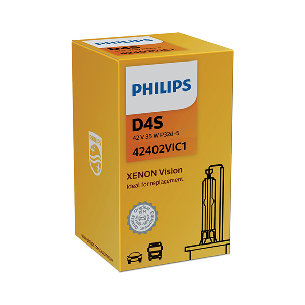 Philips Vision D4S Xenon Bulb 4300K Mercury Free - Single Boxed