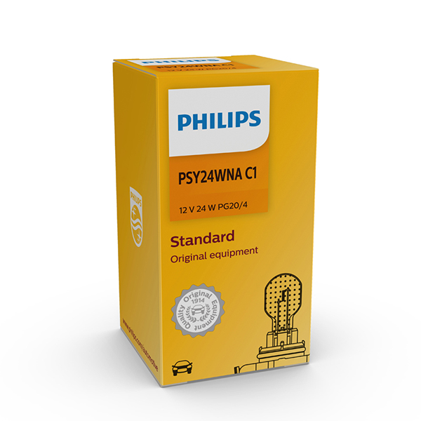 Philips PSY24W 12V 24W Black Base Amber Bulb - Single Bulb