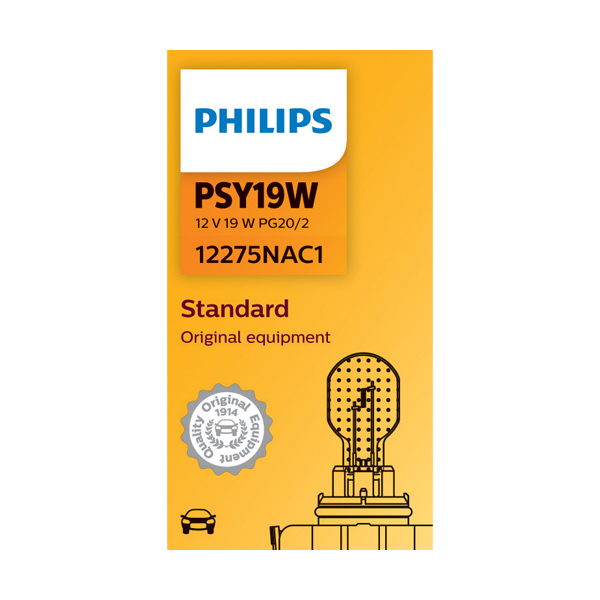 Philips PSY19W 12V 19W Black Base Amber Bulb - Single Bulb