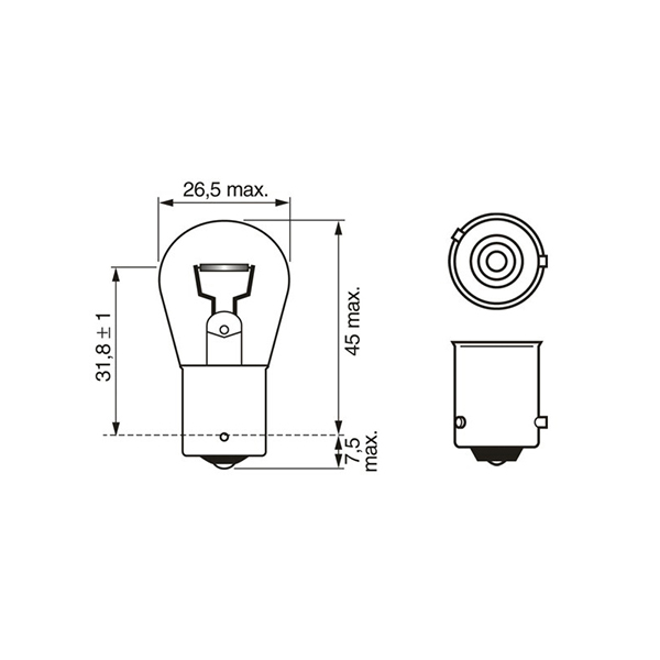 Bosch 581 12V PY21W Amber Bulb - Single Bulb