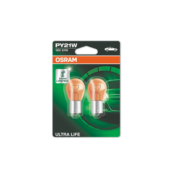 Osram Ultra Life 581 12V PY21W Amber Bulb - Twin Pack