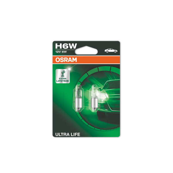 Osram Ultra Life H6W 434 12V 6W - Twin Pack