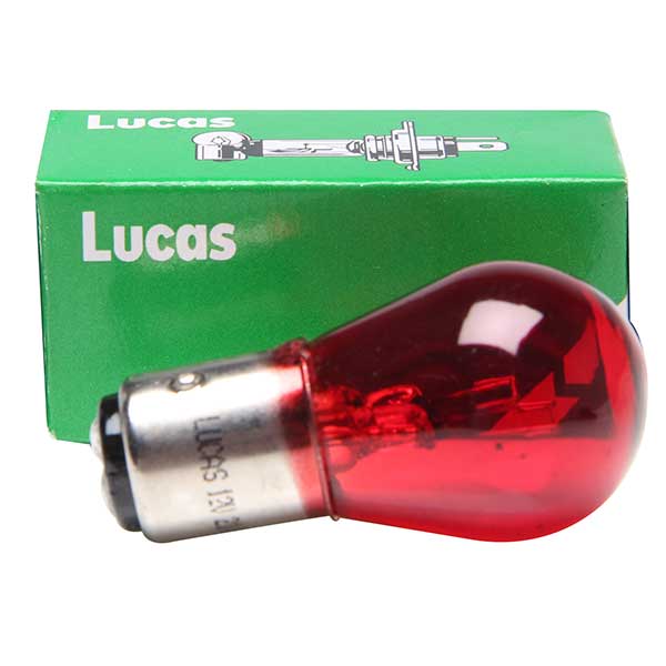 Lucas 380R 12V 21W/5W Twin Fillament Red Bulb - Single Bulb