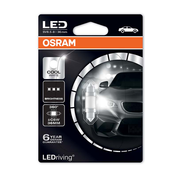 Osram 239 Long Life Led Bulb C5W 12V 6000K  Cool White